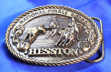 VINTAGE National Finals Rodeo 1980 Hesston NFR Cowboy Belt Buckle