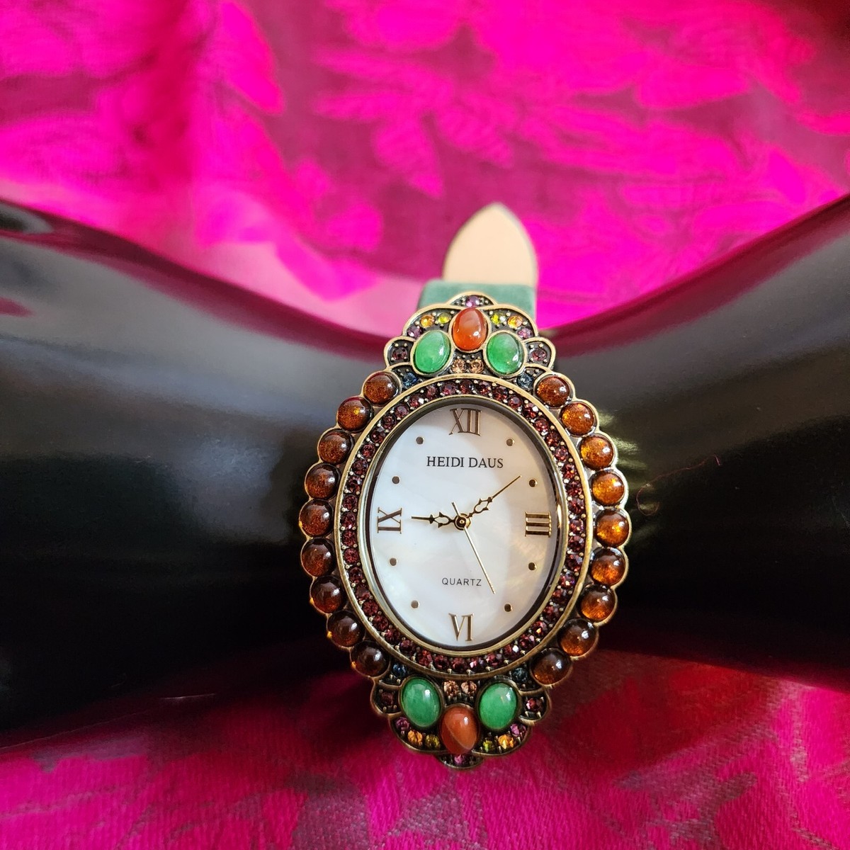 Heidi Daus Mother of Pearl Genuine Leather Watch. EUC. | eBay display picture 1