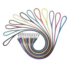 Soft Rolled Genuine Leather Padded Leash Lead for Dogs - 7 Sizes 12 Colors