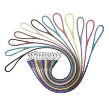 Soft Rolled Genuine Leather Padded Leash Lead for Dogs - 7 Sizes 12 Colors