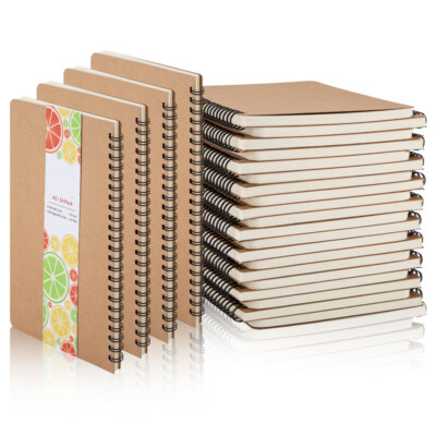 24Pack A5 Unlined Blank Spiral 120Pages 100GMS Paper Spiral Notebook Journals