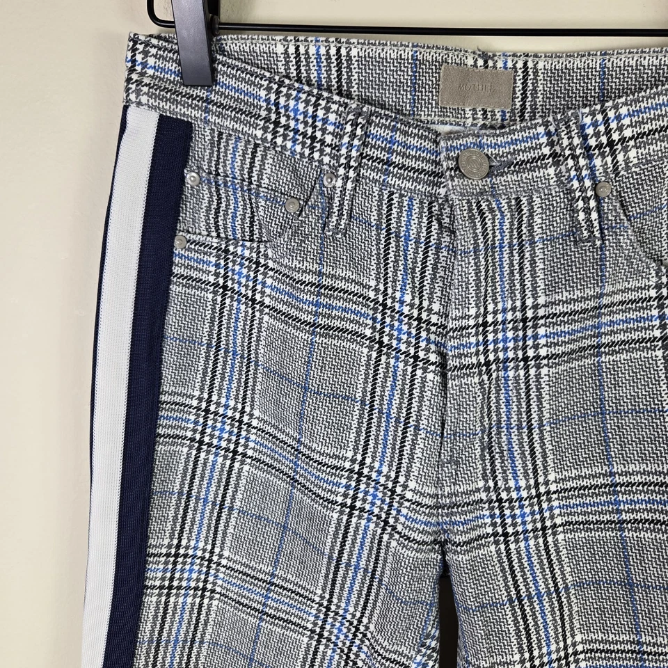 Pantalones Madre Mujer 26 Gris Azul Liso The Insider Tobillo Oficina Borde Lateral Foto 2 de 4