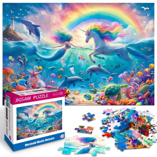 100 Piece Puzzles For Kids Ages 6-8 8-10 Mermaid Unicorn Puzzle For Girls 4-6