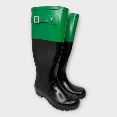 Oakiwear Womens size Monumenta Knee High Tall Rain Boots Black Green 