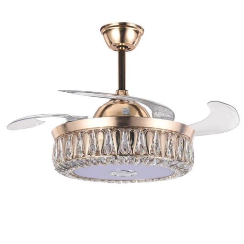 42" Smart Music Ceiling Fan Chandelier Lighting Bluetooth 7-Color Light 3 Speeds - Picture 2 of 16