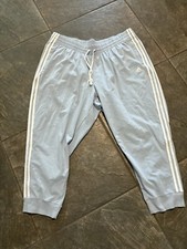 Adidas Women s Light Blue White Stripe Athletic Pants 3XL NWT