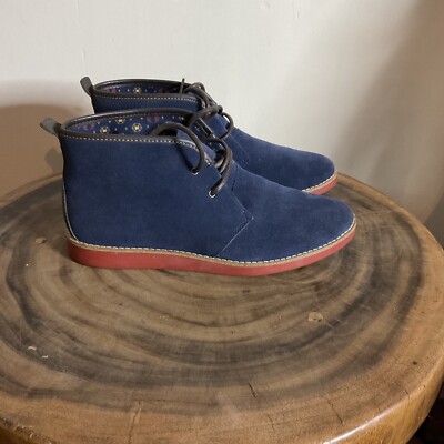 FRED PERRY WOMENS NAVY CHRISTIE SUEDE DESERT BOOTS UK