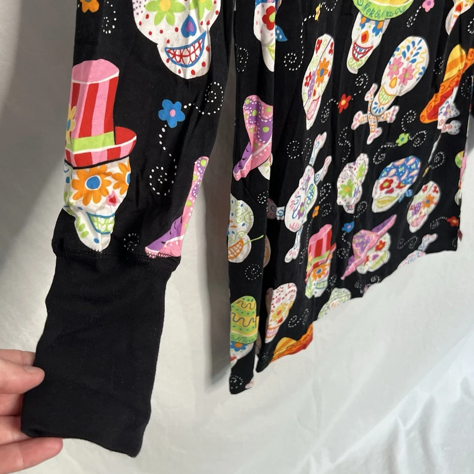 NUEVO CON ETIQUETAS CAMISÓN NICK & NORA DÍA DE LOS MUERTOS CALAVERA DE AZÚCAR DÍA DE MUERTOS PEQUEÑO RARO Foto 4 de 4