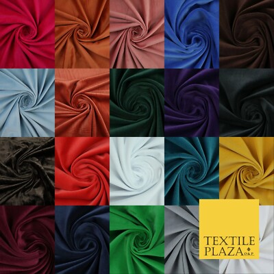 OVER 20 COLOURS- Plain 100% COTTON VELVET Fabric Non
