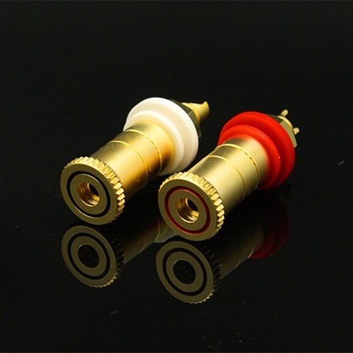 4x Sand-Plated Gold Silver Red Copper Wiring Long Short Binding Post for Speaker - Picture 15 of 29
