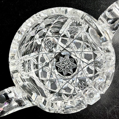 Antique American Brilliant Period ABP Cut Glass Sugar Bowl 6.75” L Sawtooth - Picture 11 of 24
