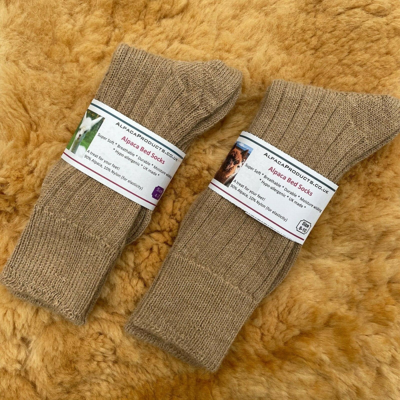 90 ALPACA Wool Bed Socks Maximum Comfort Pink Cream Blue Grey Thermal