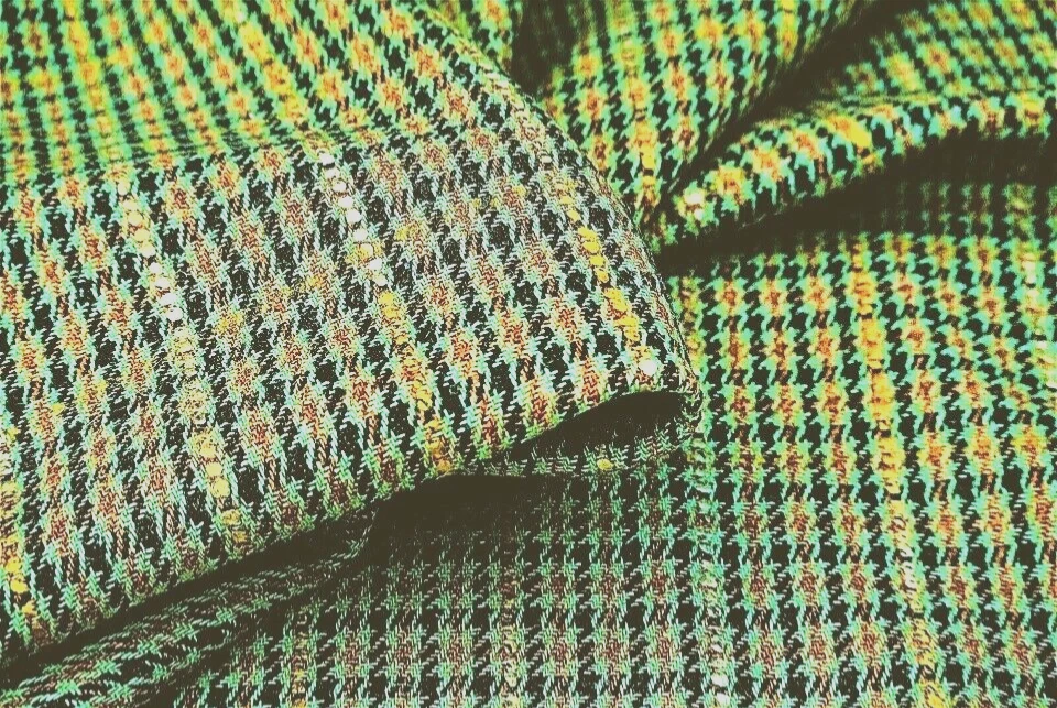 OLIVE -BLUE -TAN BALMORAL TWEEDY CHECK WOOL CASHMERE SILK BLEND MADE IN ITALY A8 - Image 3 of 4