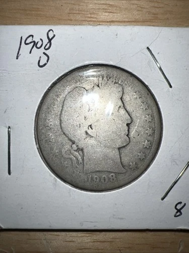 1908 o circulated Barber quarter