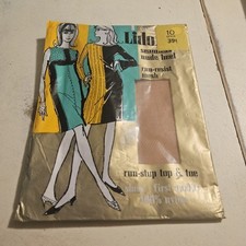 1 PAIR Lido Run-Resist Nylon Stockings Sz 10 Color Spice 1960s Unopened