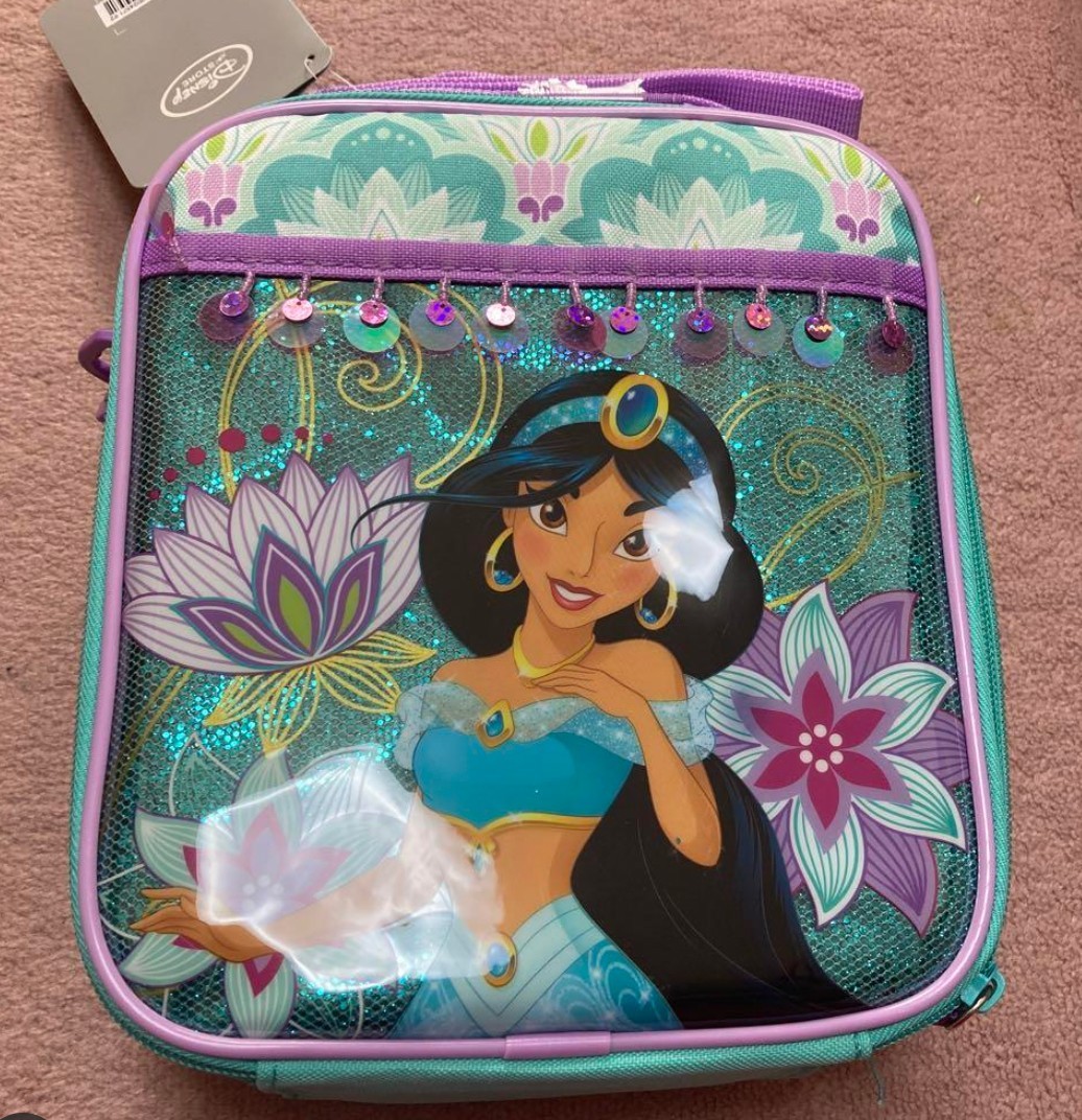 Disney Jasmine 小物入れ Disney Store Aladdin Princess Jasmine School Lunch Box Bag Pale