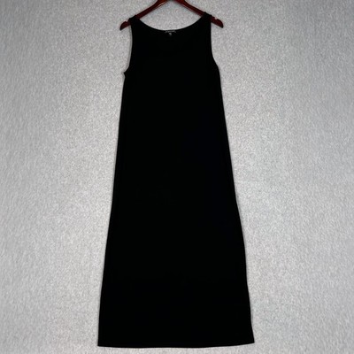 Eileen Fisher Black Sleeveless Tank Midi Dress Size Medium