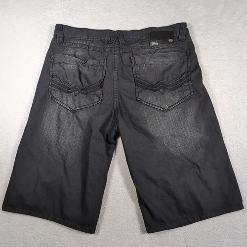 Ecko Unltd Shorts Men 38 Black Denim Baggy Fit Skater Hip Hop Y2K 15" Inseam - Picture 12 of 12