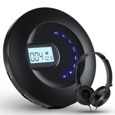CD Player Portable with Headphone, Rechargeable, LCD Display, Backlight