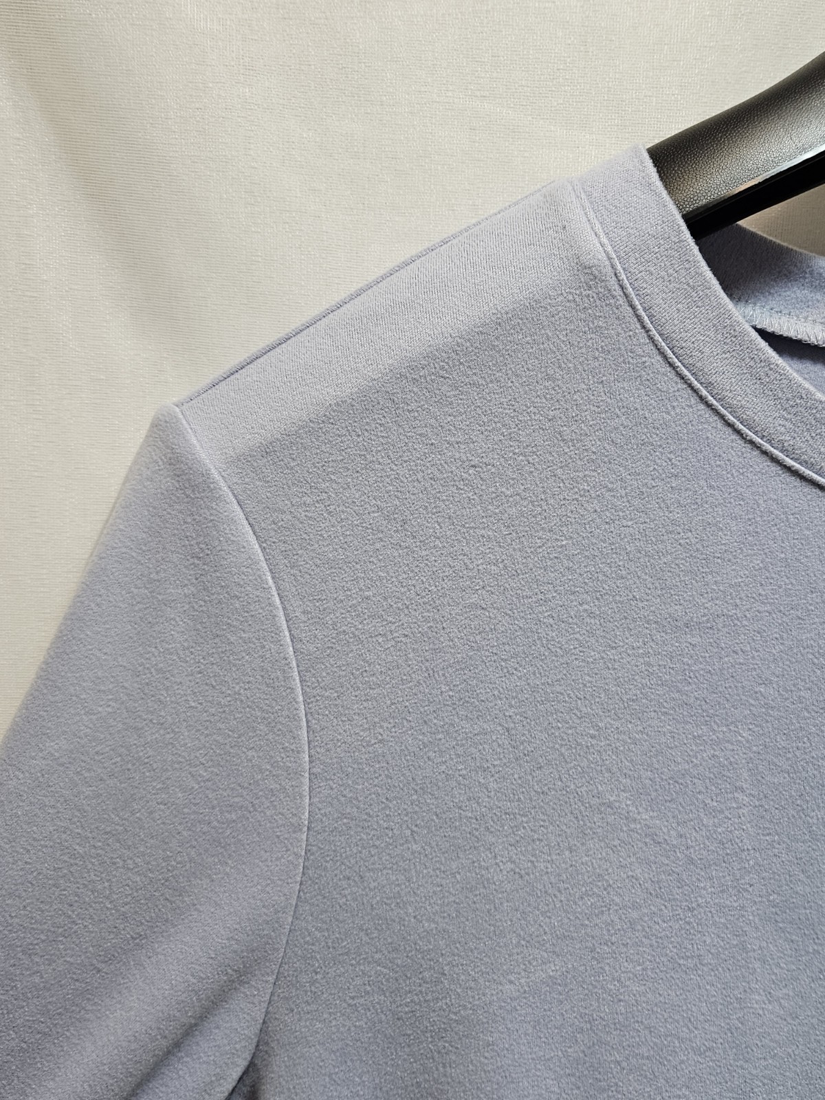 Womens Light Blue Large Top Solid Soft Plain Prac… - image 8