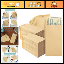 500 Pack Self-Adhesive Money Envelopes 6.5" x 3.5" - Kraft Paper for Budgeting