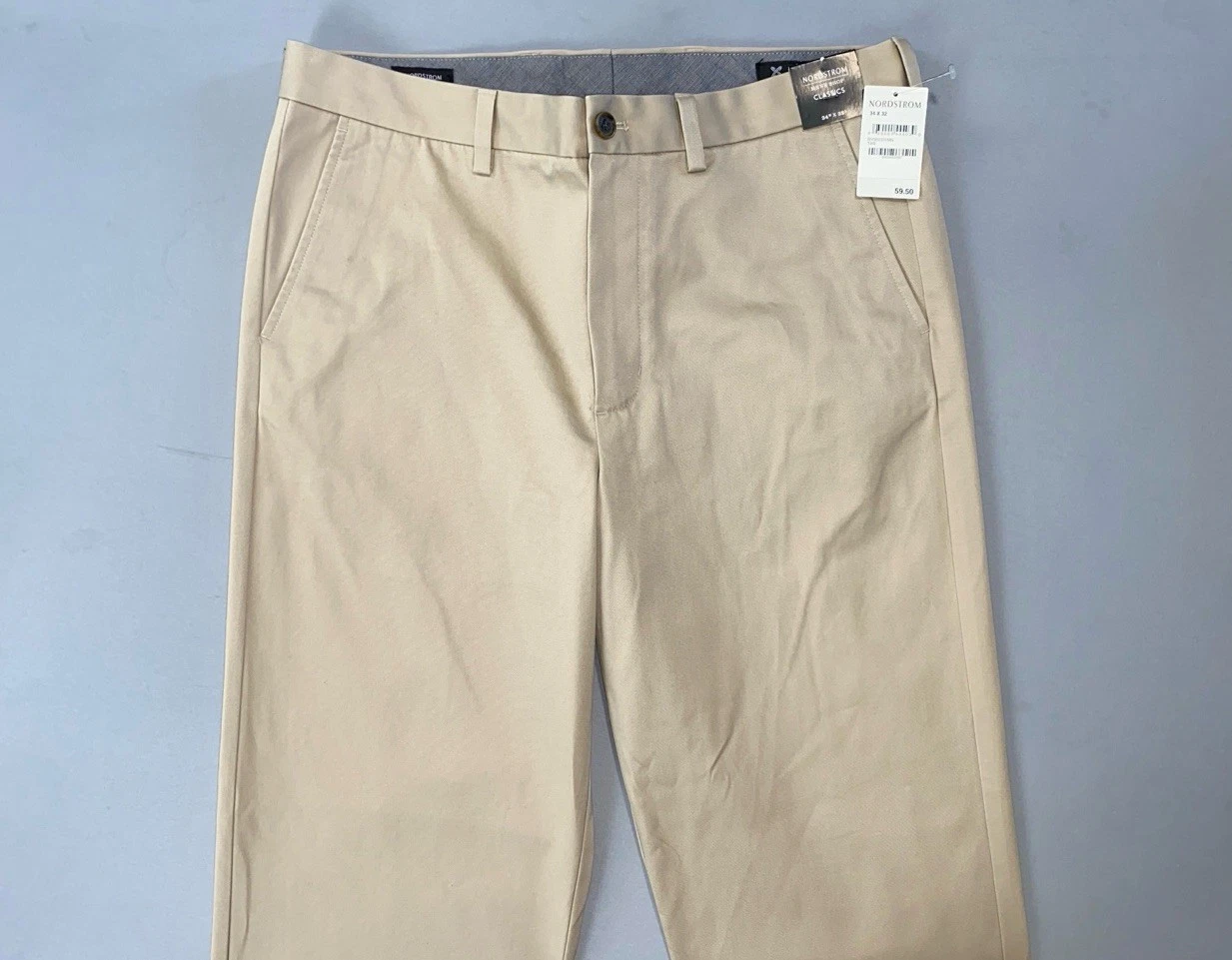 Nordstrom Men's Shop Classic Wrinkle Free Lightweight Chino Dress Pants. 34X32