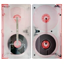 VHS is LIFE "Clear with Pink Dust Cover & Spools" VHS Shell and T-130 Tape