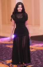 Zara New Women Combined Draped Contrast Tulle Midi Dress Size M