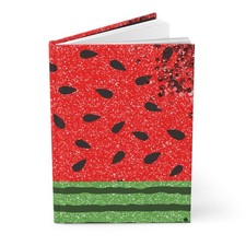 Red Watermelon Pattern Hardcover Journal Matte Notebook