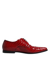 Dolce & Gabbana Red Textured Varnished Derby Men Formal Men's Shoes Authentic