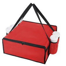 Bodaon Pizza Bags for Delivery with 4 Cup Holder, Insulated Food Commercial R...