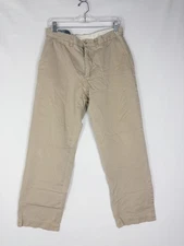 VTG Polo Ralph Lauren Preston Pants 32x32 Mens Tan Chino Flat Front Preppy READ