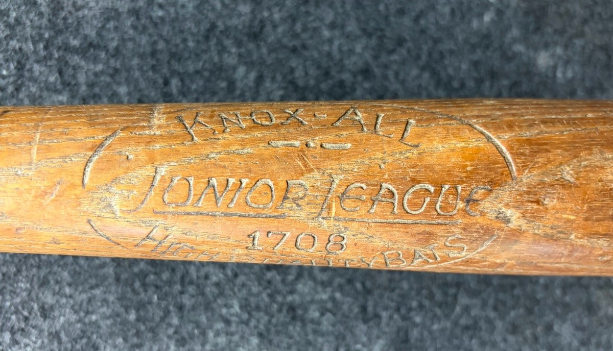 Vtg 1920s 30s Knox-All Junior League Model 1708 Wood Baseball Bat Vtg 1920s 30s Knox-All Junior League Model 1708 Wood Baseball Bat