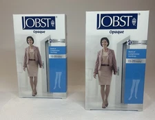 JOBST Women's Opaque Thigh High CT Dot 15-20 mmHg Natural Small 2-pairs NIB
