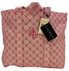 New Ralph Lauren Women’s Pink Monogram Logo Large Tote Bag