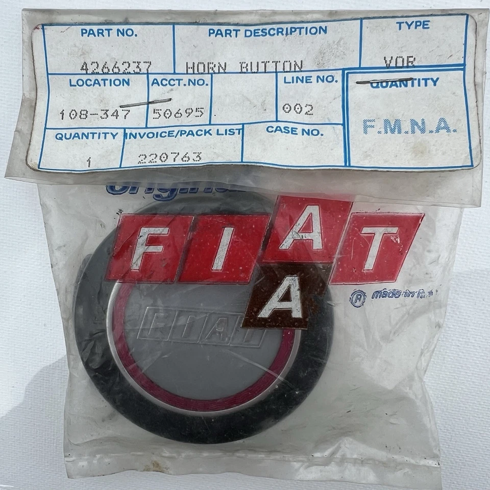 Botón bocina FIAT 128 P/N 4266237 NUEVO DE STOCK Foto 3 de 4
