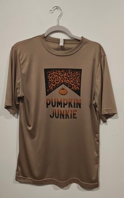 Pumpkin Junkie Leopard Pumpkin Graphic Tee   Fall Shirt Women s Small