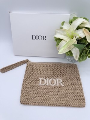 Dior Beauty Raffia Straw Cosmetic Pouch Makeup Bag New With Box | eBay