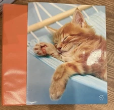 Avery 1 1/2" Orange 3 Ring Binder with Pockets & Cat Folder - A0193