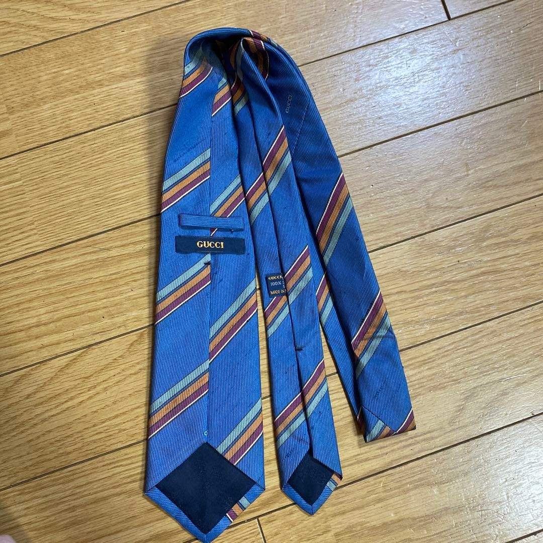 GUCCI Tie Damaged Processing Stripes - image 4