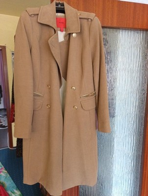 Hell-brauner Damen Mantel Gr. 40 von Mango Suit