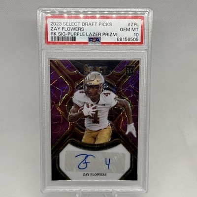 2023 Panini Select Draft Picks Zay Flowers Auto /25 #RS-ZFL Purple