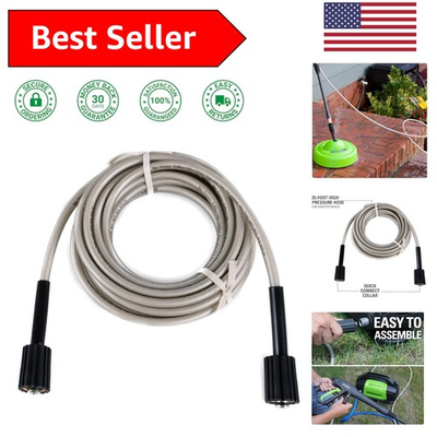 #ad #ad 25 Foot Universal High Pressure Washer Hose Durable Flexible Attachment $38.69