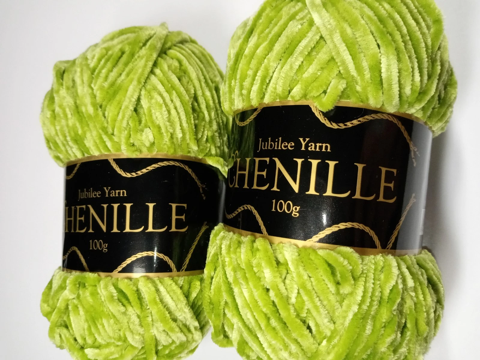 Jubilee Yarn Chenille-Algae-Lot of 2 Skeins-Each 164 Yards-100% Polyester-NEW image 1
