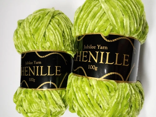 Jubilee Yarn Chenille-Algae-Lot of 2 Skeins-Each 164 Yards-100% Polyester-NEW - product listing photo