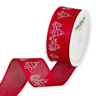 Halbach Druckband Winterwald red/white 40mmx18m | 100% Polyester