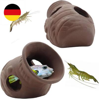 2 Stück Cave Deko Fish Shrimp Hiding, Fisch Tank Zubehör Höhle Dekoration, Thema