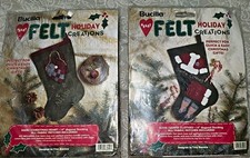 Bucilla Felt Holiday Creations 14" Diagonal Stocking Kit Christmas Heart 83600
