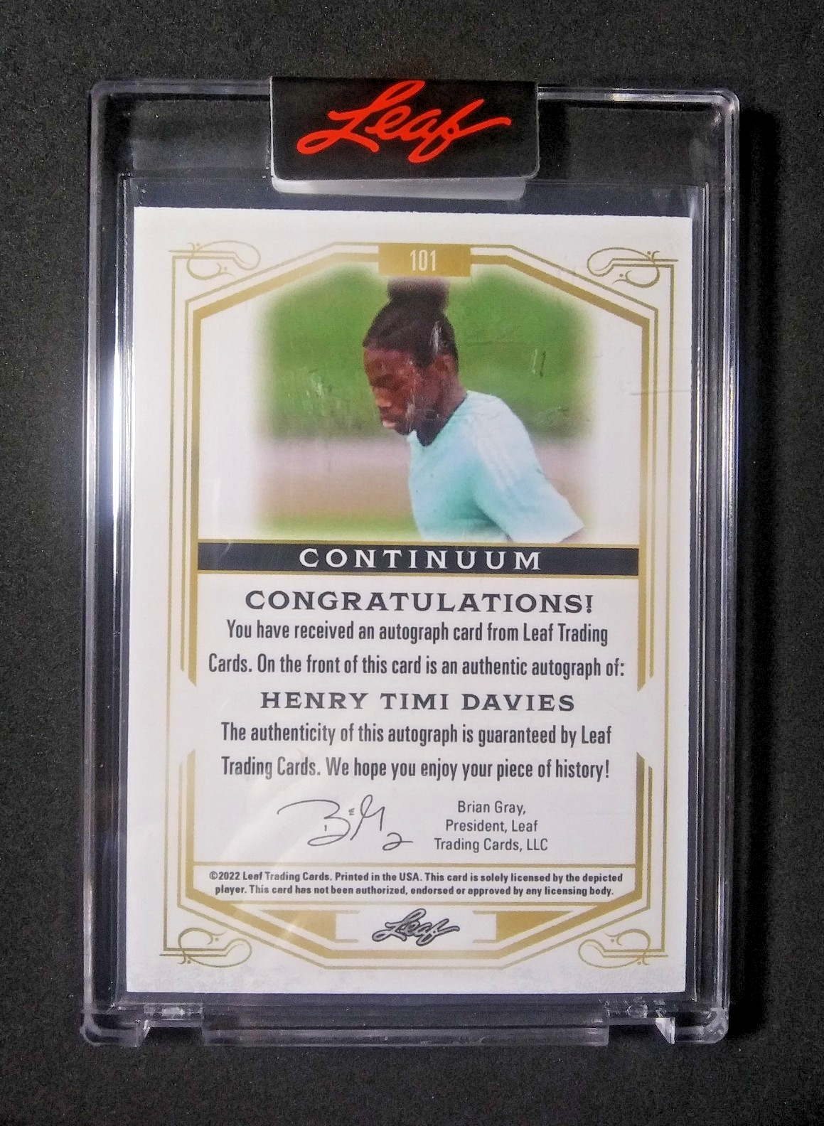 2022 Leaf Continuum /64 Rookie Autographs #101 Henry Timi Davies RC SSP ENCASED view 6