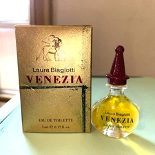 VENEZIA Laura Biagiotti Women EDT MINI .5ml Perfume New In Box RARE Vintage